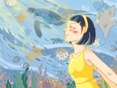 ひかり光 illustration sea ocean