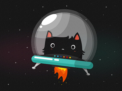 Space Kitty astronaut cat illustration space vector