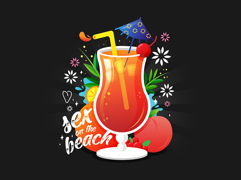 Sex On The Beach beach cocktail on sex the vector