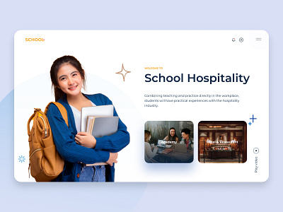 School Hospitality - Landing Page clean color e commerce hospitality industry manager school study ui design young