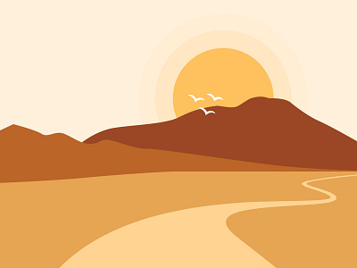 Setting sun illustration