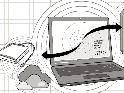 Data Crash! (backup files) Illustration editorial design illustration vector