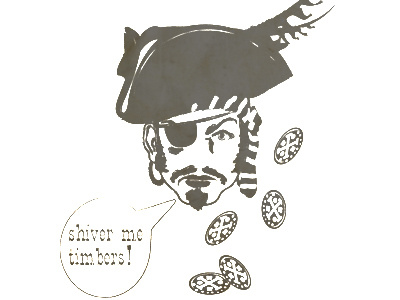 Pirate illustration pirate scallywags shiver me timbers vector
