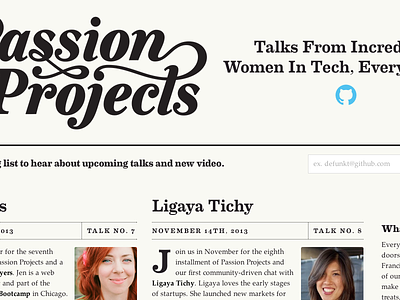 Passion Projects Redesign github newspaper passion-projects pretty