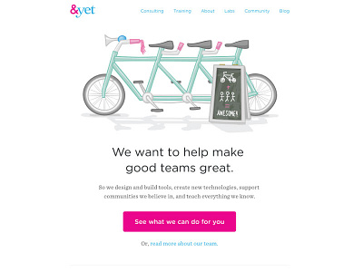 The &yet site redesign design website