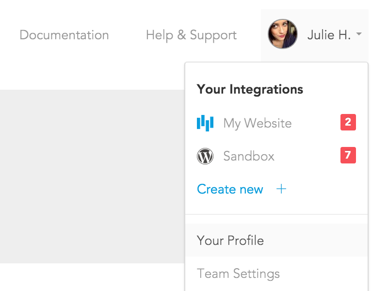 New clean header for our dev users <3 hover dropdown hover state clean ui header