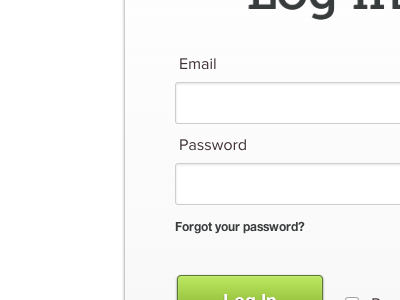 Log in. Do it now. box shadow form green button log in login white gradient