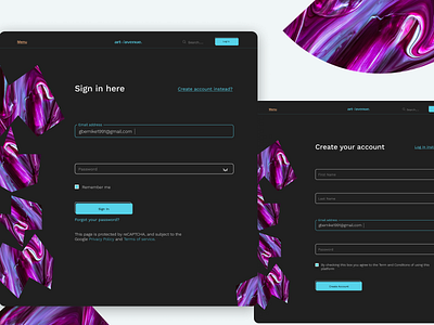 Art Avenue onboarding screens. design ui web web design