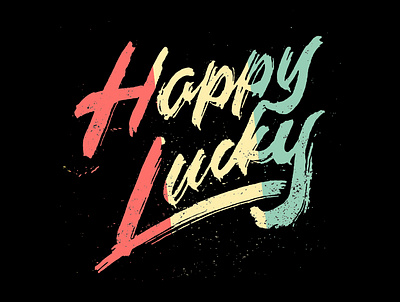 Lucky Happy T-shirt design font icon identity illustration lettering logo tshirt tshirt design typography