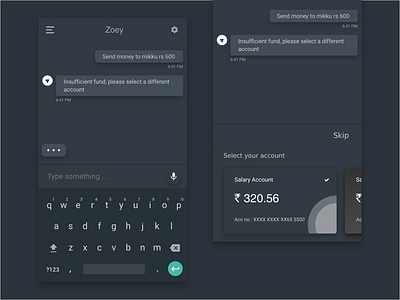 Daily UI | Custom Keyboard - Chatbot app chatbot daily ui dailyui finance fintec keyboard material material up ui uiux ux