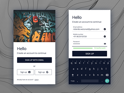 Landing Page | Dreamkatcher 2d android app dailyui design forms landing page login login page material password signup ui ux web