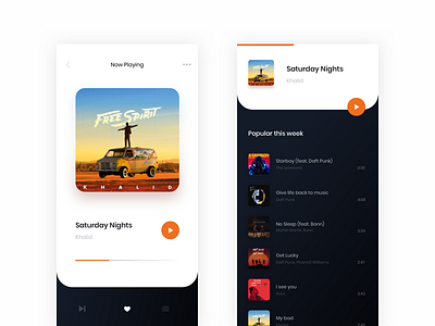 Album and popular this week android app daily ui design interaction music music app music player ui ux web