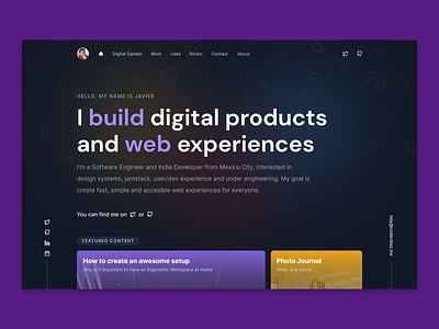 My new portfolio design web design build purple web redesign ux design ui ux colors design dark dark mode portfolio