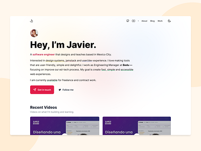 Portfolio Redesign colors design developer landing light mode portfolio redesign revamp ui ui design ux ux design web design website