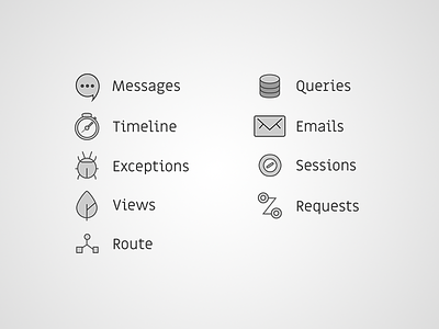 Icons - Laravel Debugbar Redesign development web technology outline debug laravel redesign icons