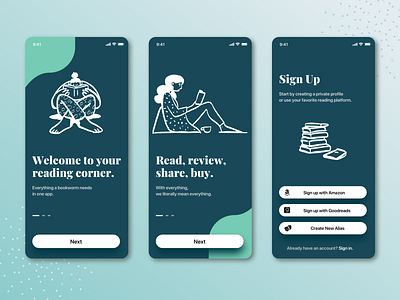 Sign Up / Onboarding for Books App and Mobile Shop