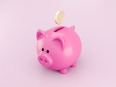 Piggy bank 3d icon 3d cinema4d design graphic design illustration ui