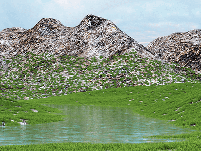 Mountain landscape 3d cinema4d design graphic design illustration ui