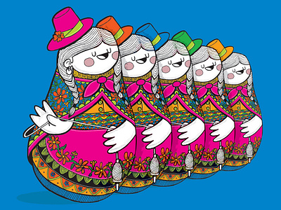 mamatrioshkas charactedesign children book illustration colorful illustration incas peru woman