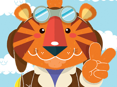 air tiger! animals cartoon charactedesign children book illustration illustration tiger