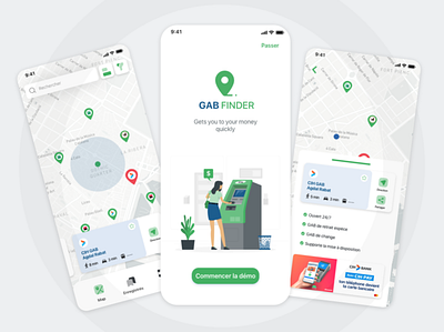GAB Finder - Atm finder application Finance app finance fintech mobile ui ux