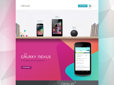 Nexus Comp colorful concept depth devices google marketing site nexus phone shapes wed design