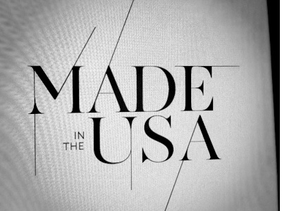 Made In The USA balck clothing contrast line title typography web white