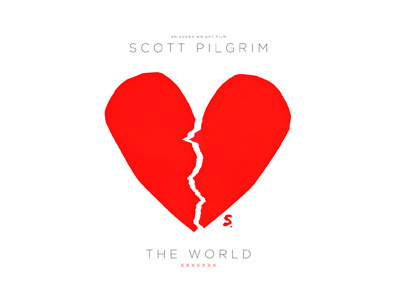 Scott Pilgrim Vs. The World Poster Redesign basic delicate gotham negative space poster red redesign scott pigrim simple typography vs white