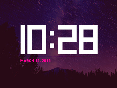 March 12 calendar clock colorful dark date hue night sky time typography