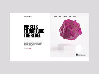 Neotribe Website 3d hero light motion web header