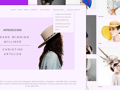 Christine Artelier Website branding clean fashion flat minimal typography ui ux web website