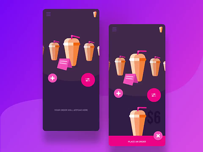 Smoothie App app app ui app ui design drink interactions juice microinteraction pink smoothies ui design ui ux uidesign