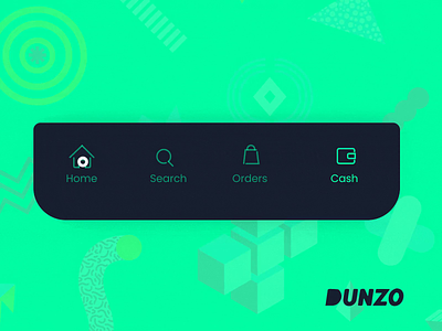 Dunzo - Tab Bar animation app app design dunzo green interaction swiggy tab bar ui design