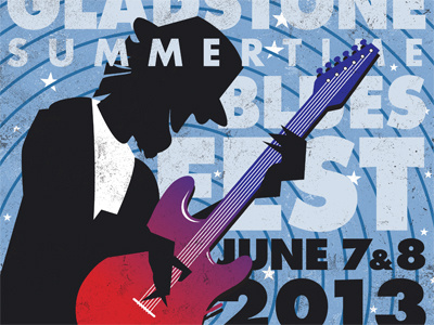 Gladstone Bluesfest Cover blues cover graphic design illustration music print texture vector