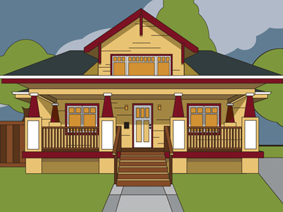 Inviting Home Illustrtaion cover graphic design home house illustration print vector