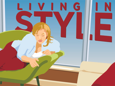 Living In Style Cover 6-2011 cover illustration print vector
