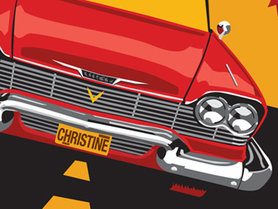 Christine Car car design illustration movie print vector