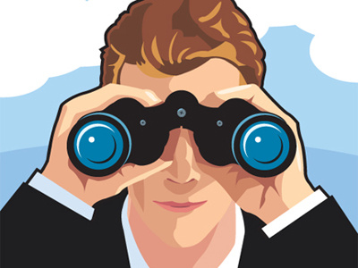 Trying To See What's Coming business illustration print vector