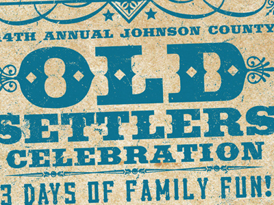Old Settlers Celebration antique digital texture typography western