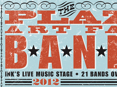 Plaza art fair bands design print texture typography