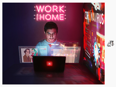 Work from home Photoshop Edited adobe adobe photoshop banners color grading corona virus edited editing flyer imran iqbal logo photography photoshop poster print typography vector wallpaper work from home