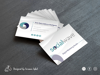 Socialwave Business Card academy brand design brand identity branding business card design business cards design digital marketing illustration logo minimal vector