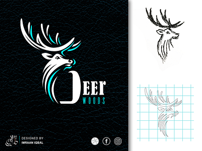 Vector Deer logo brand identity branding business card design business cards illustration logo logo design minimal sketch vector