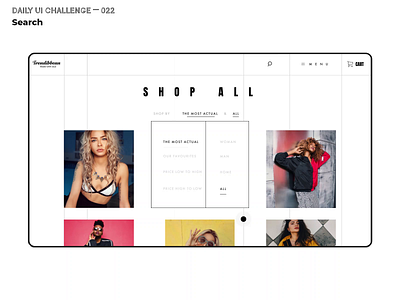 Daily UI Challenge #022 ⸺ Search aftereffects animation clean daily 100 challenge daily ui daily ui 022 dailyui ecommerce fashion madewithadobexd minimal search search bar uidesign uiux uxdesign webdesign