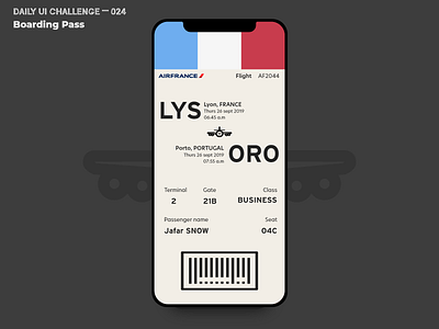 Daily UI Challenge #024 — Boarding Pass