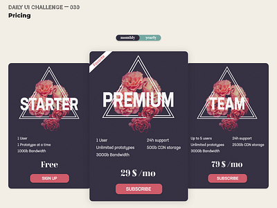 Daily UI Challenge 030 — Pricing