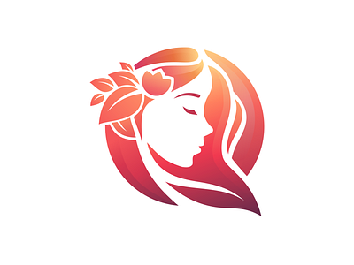 Nymph Logo branding design flat flower logo logotypes nymph plant woman woman logo