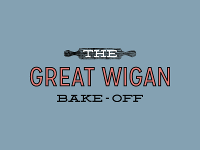 the great wigan bake-off baking branding identity logo rolling pin