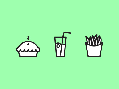 pie, juice and fries food icon fries icon juice pie