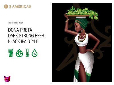 3 Américas Dona Preta | Craft Beer Label Design